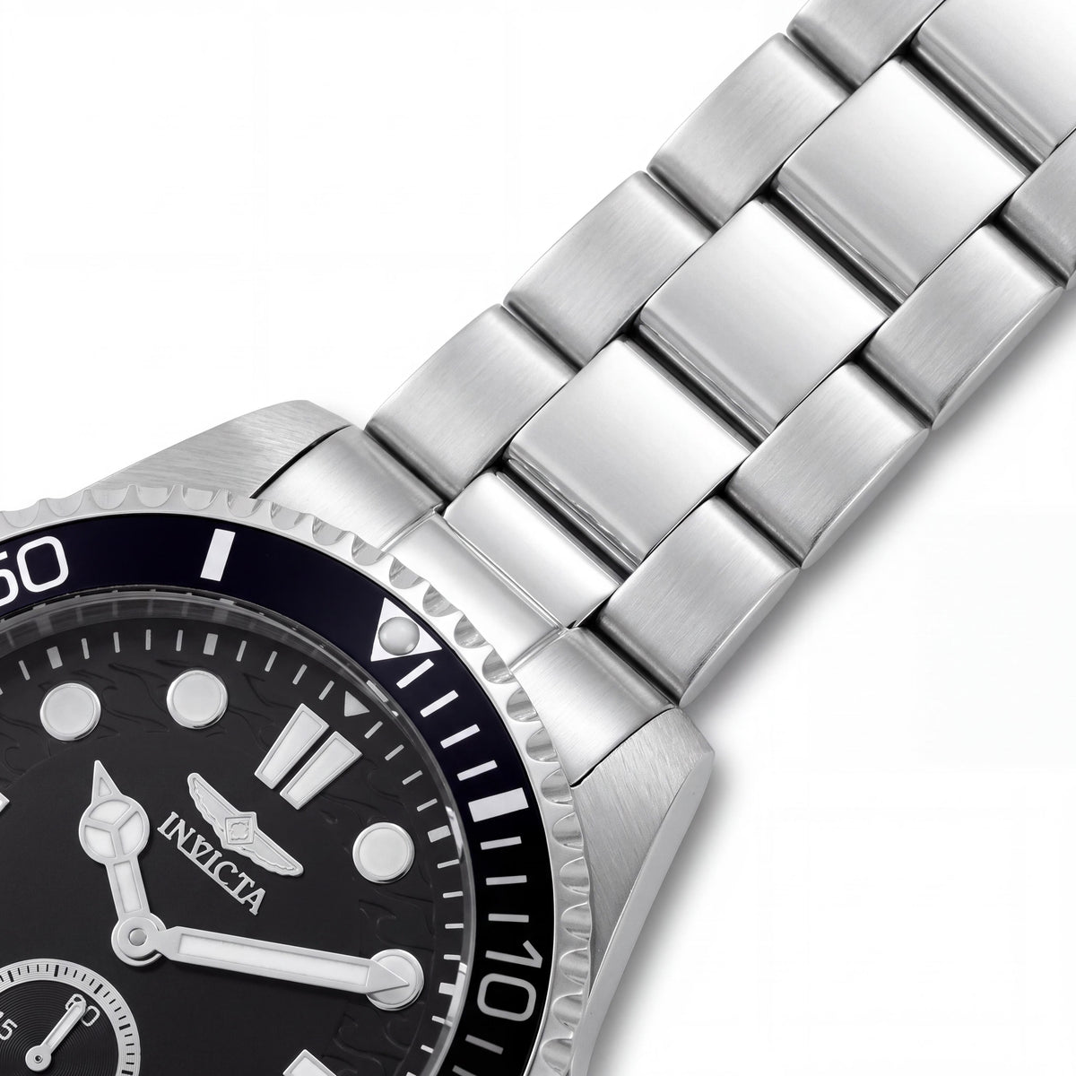 Invicta Pro Diver 49437 Reloj de Pulsera de Cuarzo para Hombre de Acero Inoxidable Plateado con Esfera Negra 43mm, Resistente al Agua 10 ATM, Photo 3