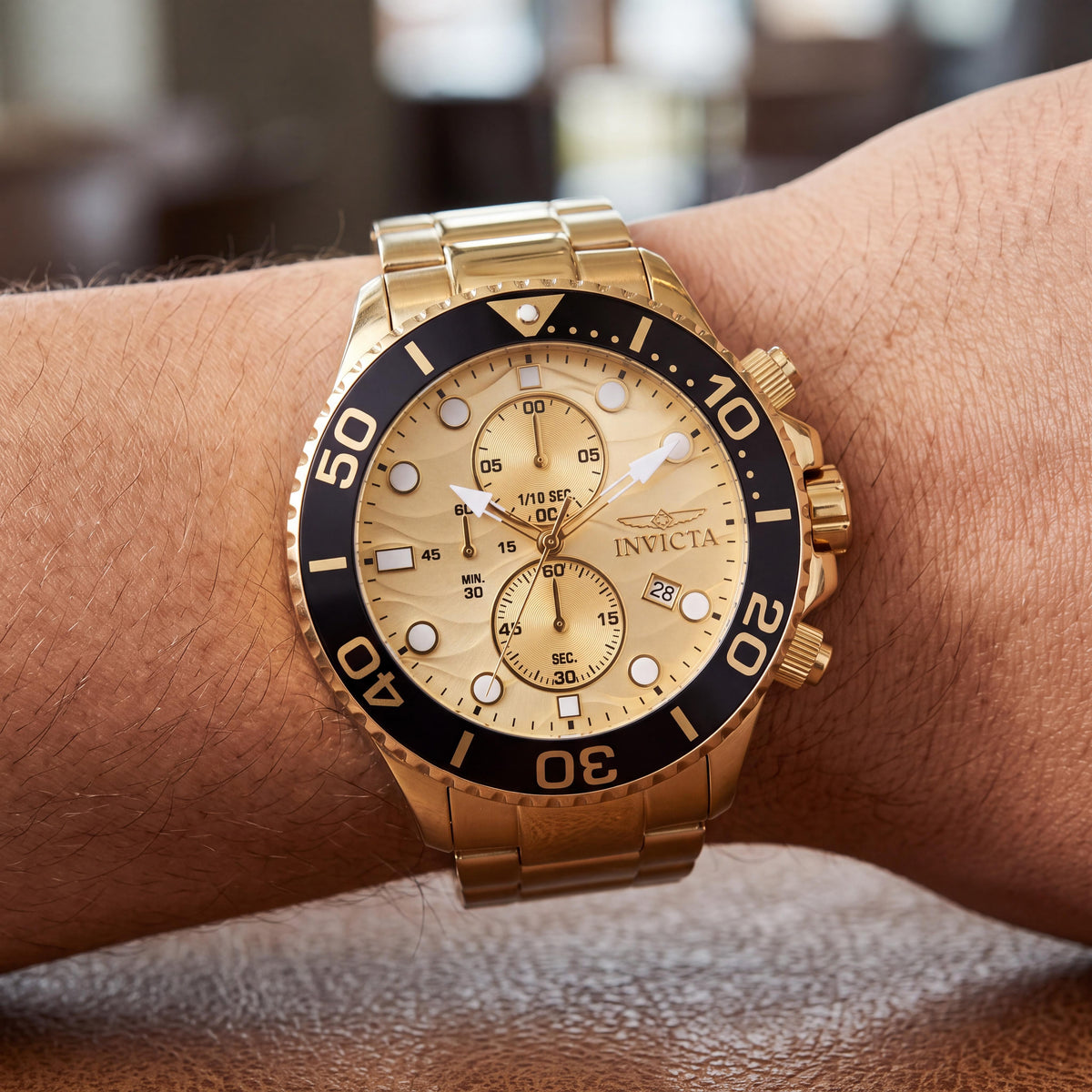 Invicta Pro Diver 50225 Unisex Black Chronograph Watch, 53mm, Photo 4