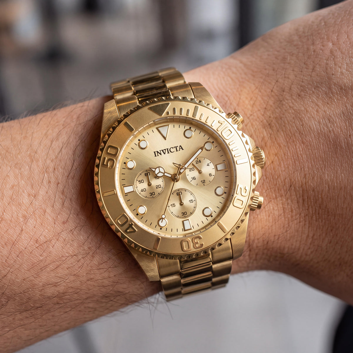 Invicta Pro Diver 50588 Unisex Gold Chronograph Watch, 47mm, Photo 4