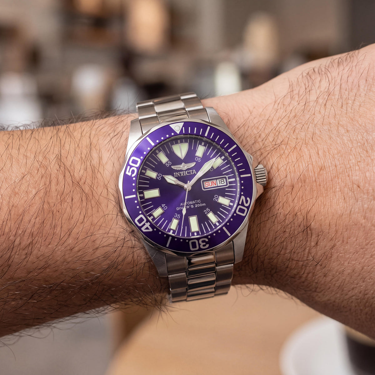 Invicta Pro Diver 7042 Men's Blue Automatic Watch, 40mm, Photo 4