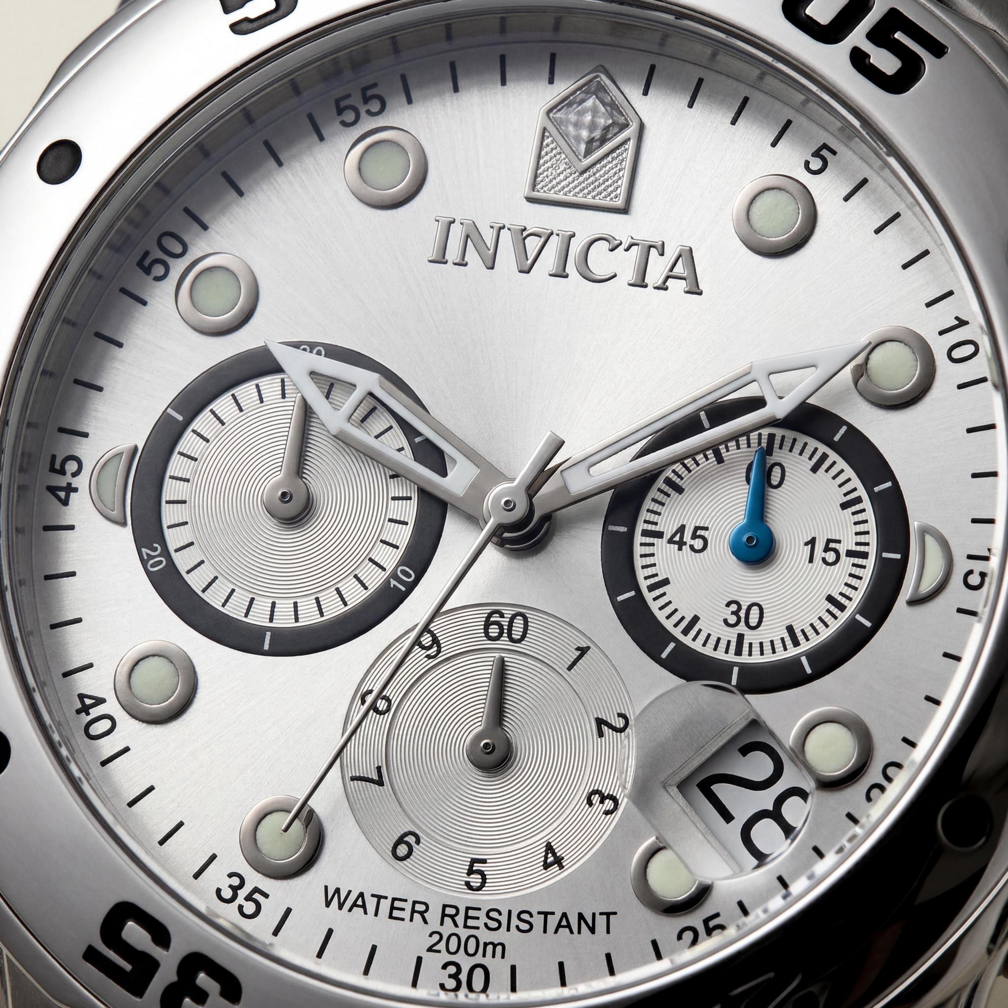 Invicta 0071 Reloj cronógrafo unisex, esfera plateada 48 mm, Photo 2