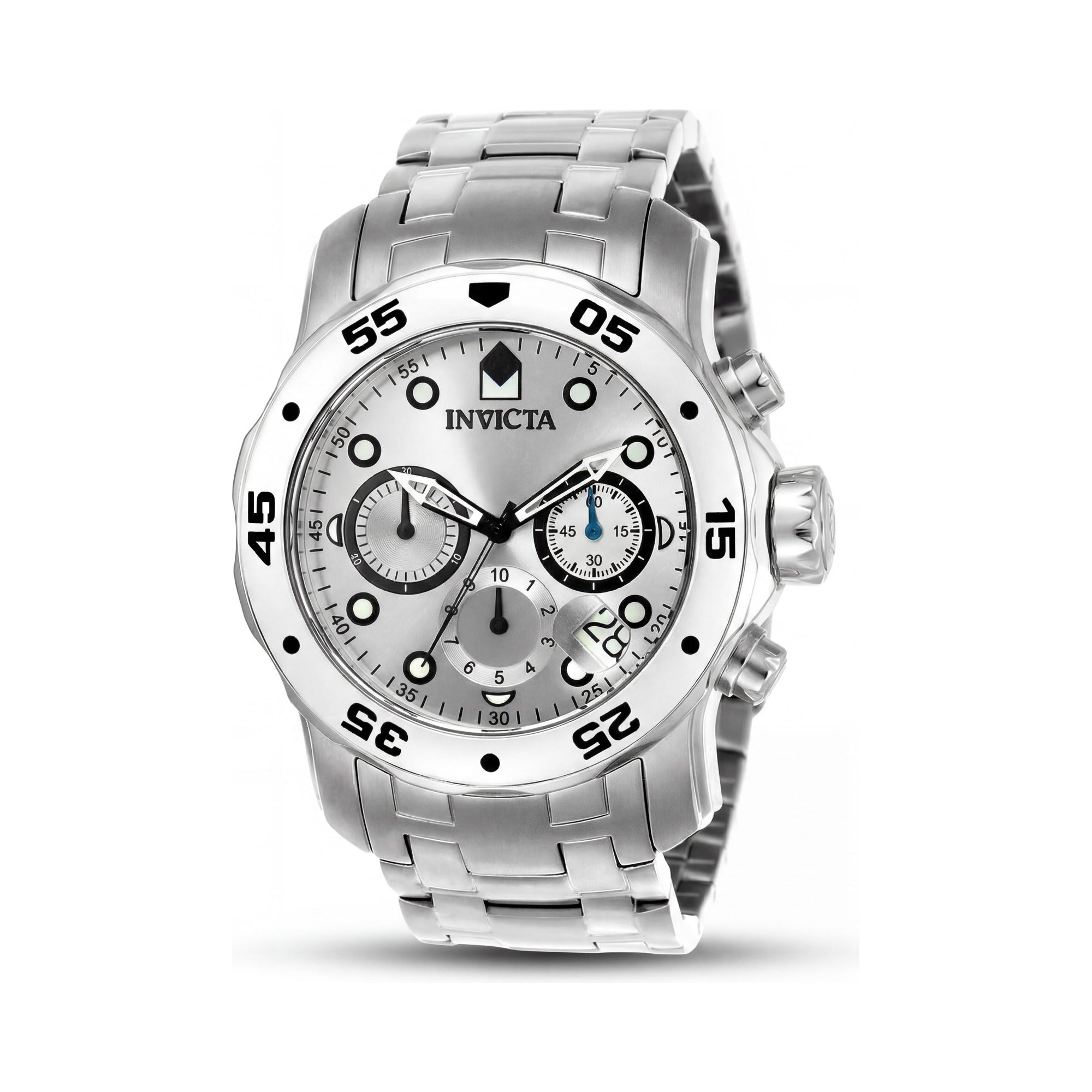 Invicta 0071 Reloj cronógrafo unisex, esfera plateada 48 mm, Photo 1