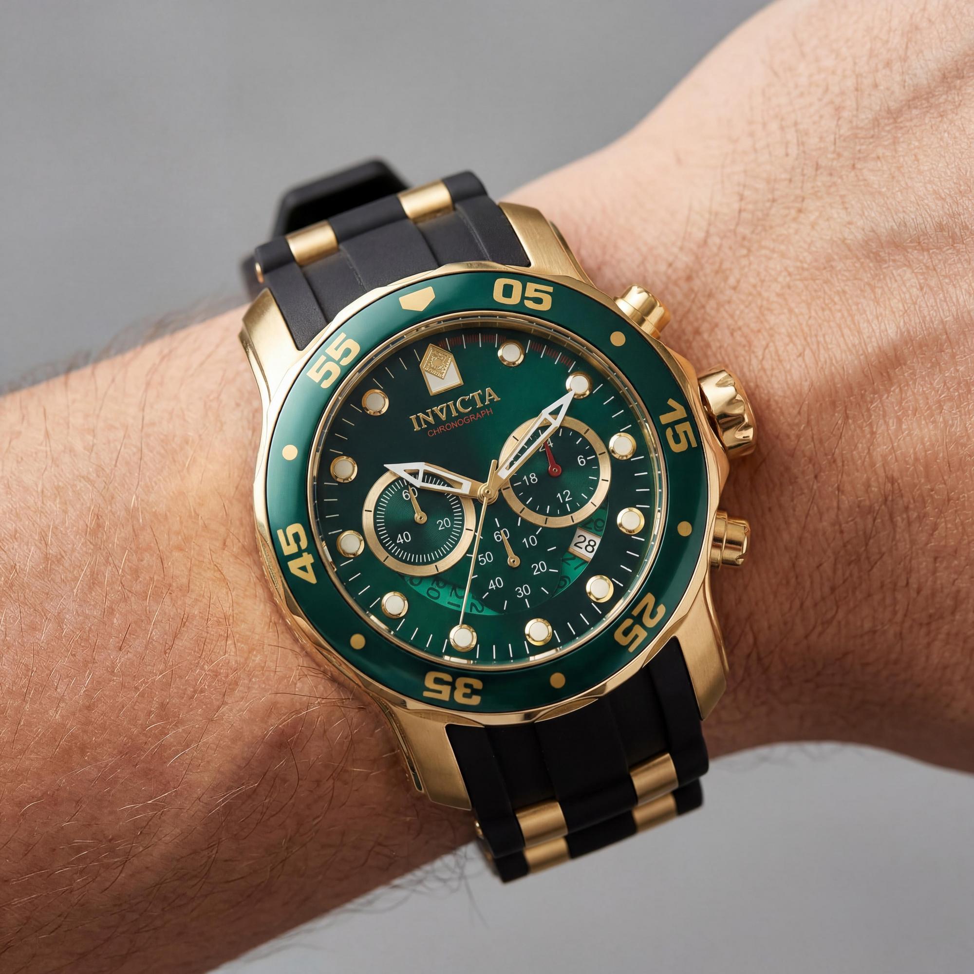Invicta Pro Diver SCUBA 6984 Reloj cronógrafo para hombre, esfera verde 48 mm, Photo 3