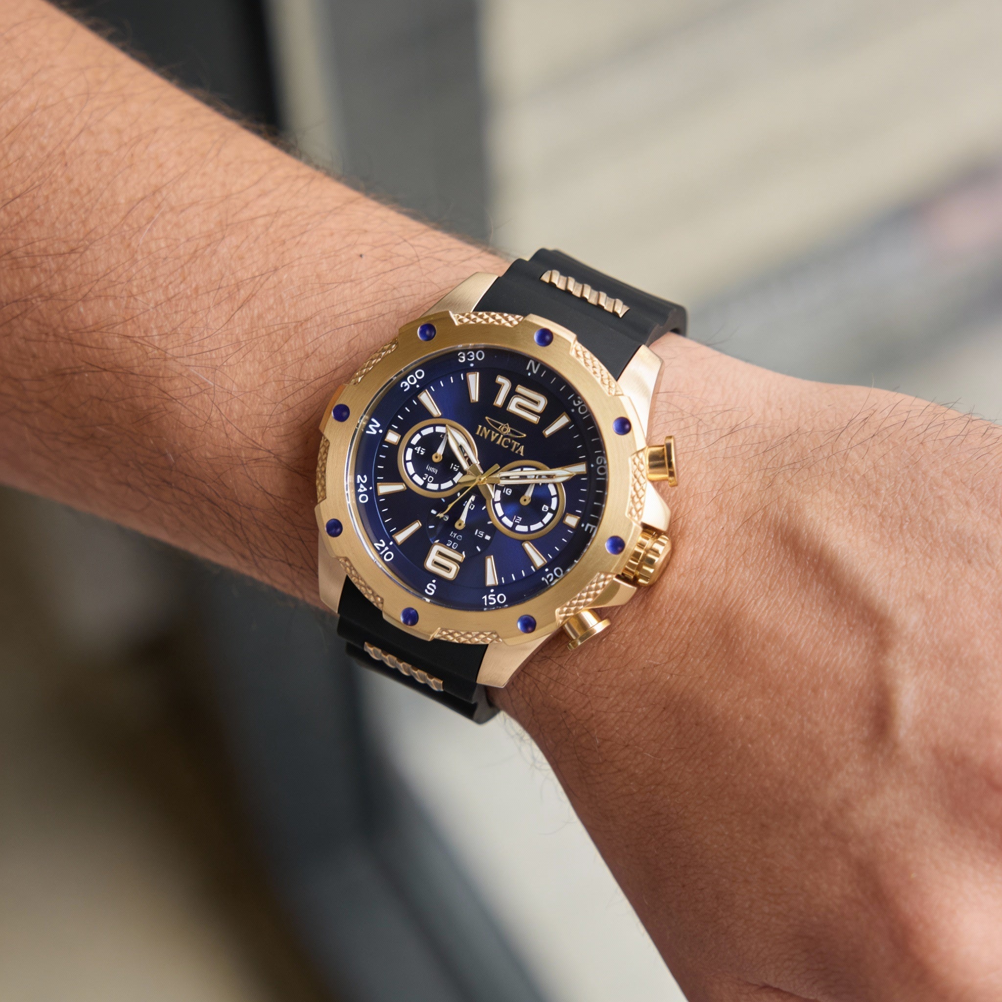 Invicta I-Force Men's Chronograph Watch, Gold Dial 50mm, Photo 3