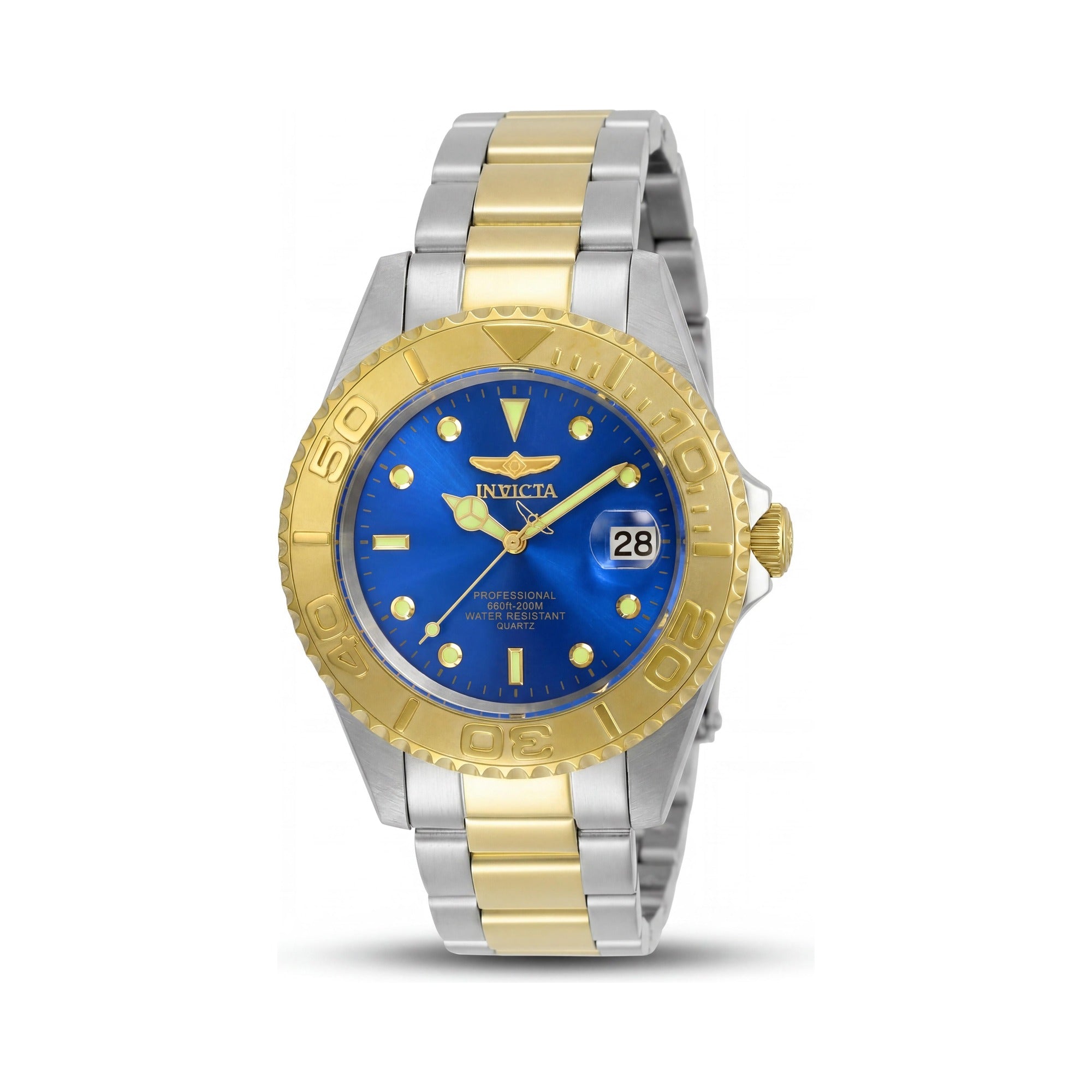 Invicta Quartz Watch,Diver Men's Watch, Blue Dial Stainless Steel 37mm, Photo 1