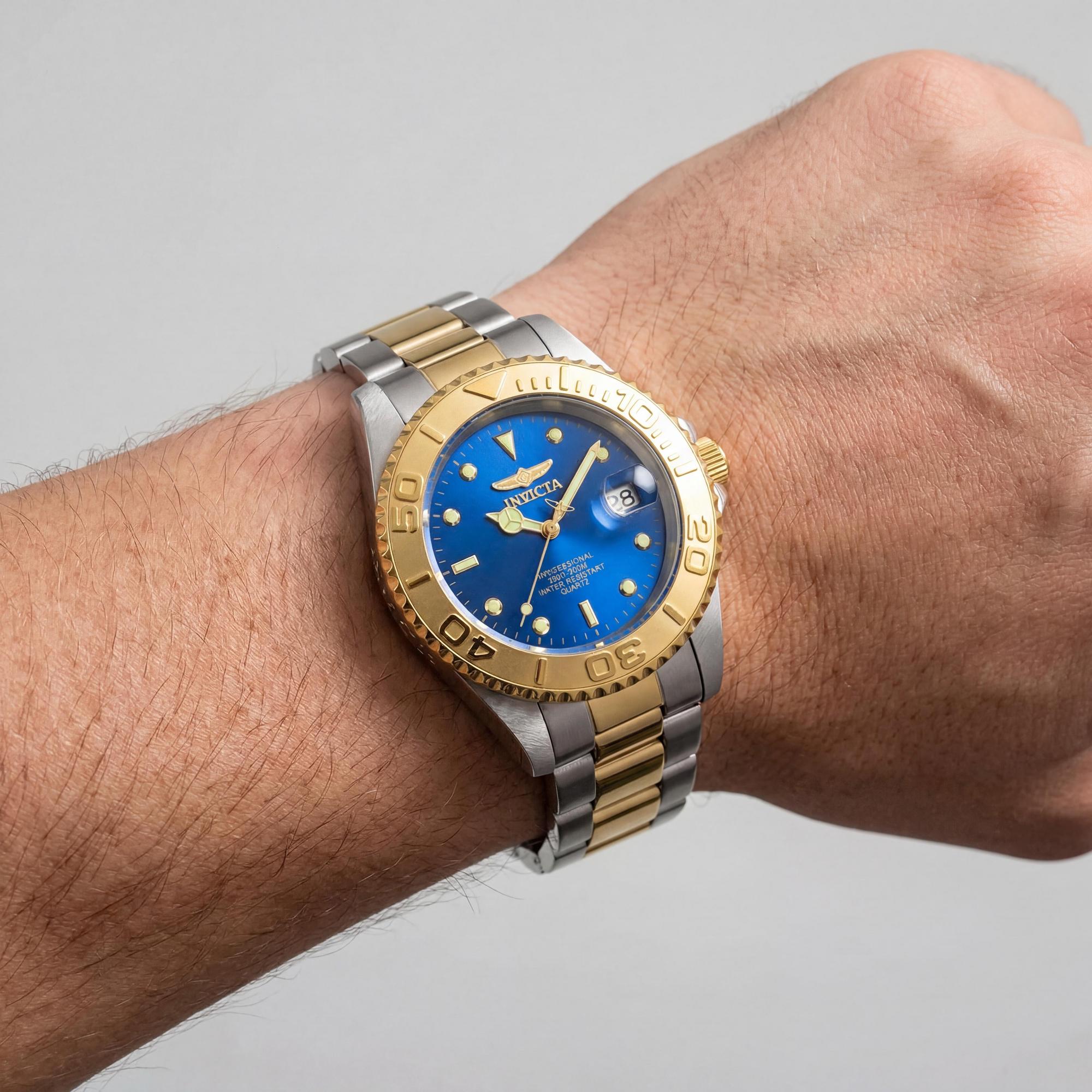 Invicta Quartz Watch,Diver Men's Watch, Blue Dial Stainless Steel 37mm, Photo 3