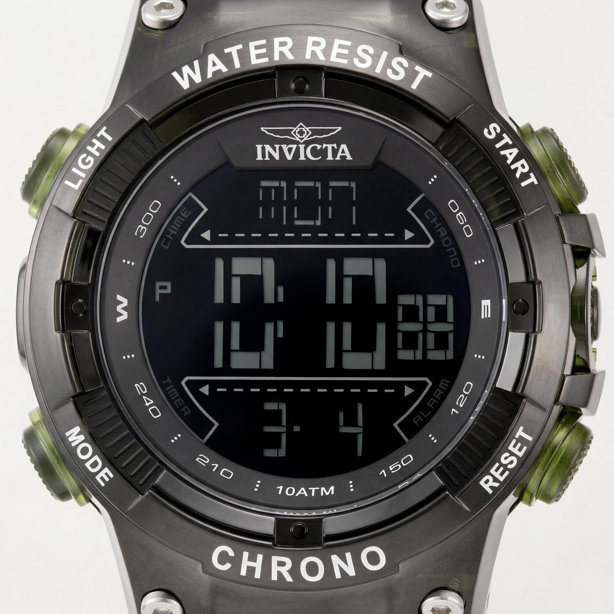 Reloj de cuarzo unisex Invicta Racing 49049, caja de plástico verde, esfera negra, correa de poliuretano, resistente al agua hasta 10 ATM, 52 mm, Photo 2