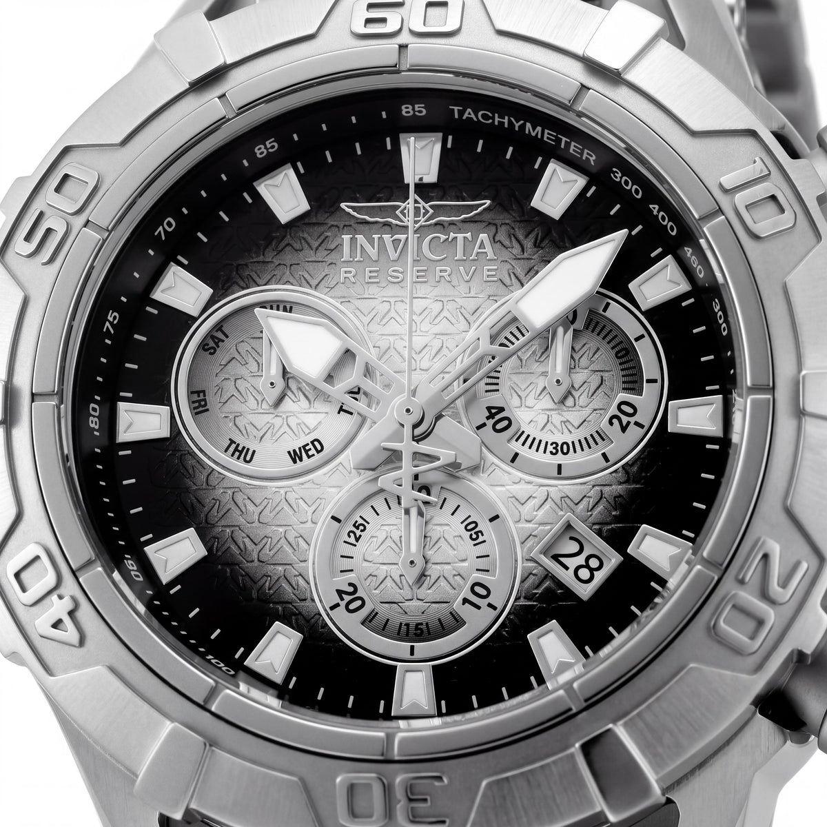 Invicta Reserve Ocean Warrior 47847 Cronógrafo Unisex Acero Inoxidable Esfera Negra Plateada Brazalete 54mm, Photo 2