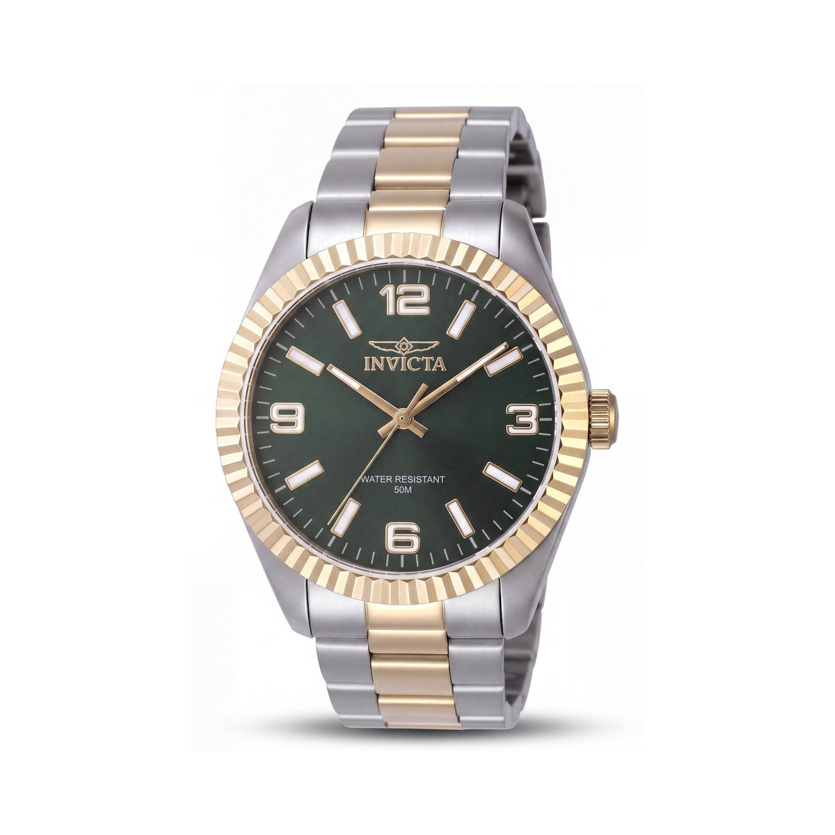 Reloj Invicta Specialty 47455 Unisex de cuarzo con brazalete de acero inoxidable plateado, esfera verde, 43 mm, Photo 1