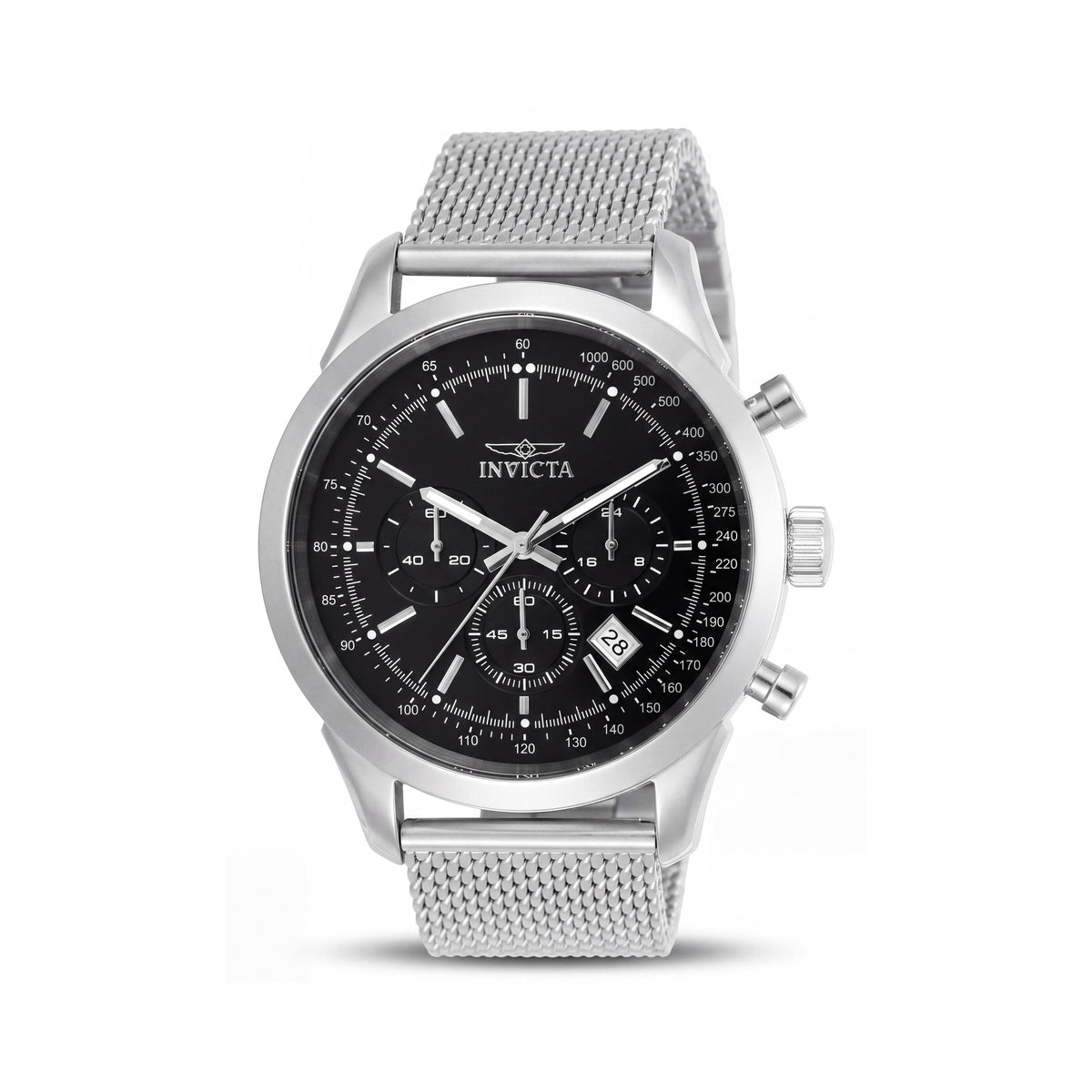 Invicta 24208 Speedway Cronógrafo para Hombre de Cuarzo de Acero Inoxidable Plateado, Resistente al Agua 100m, Brilla en la Oscuridad, Photo 1