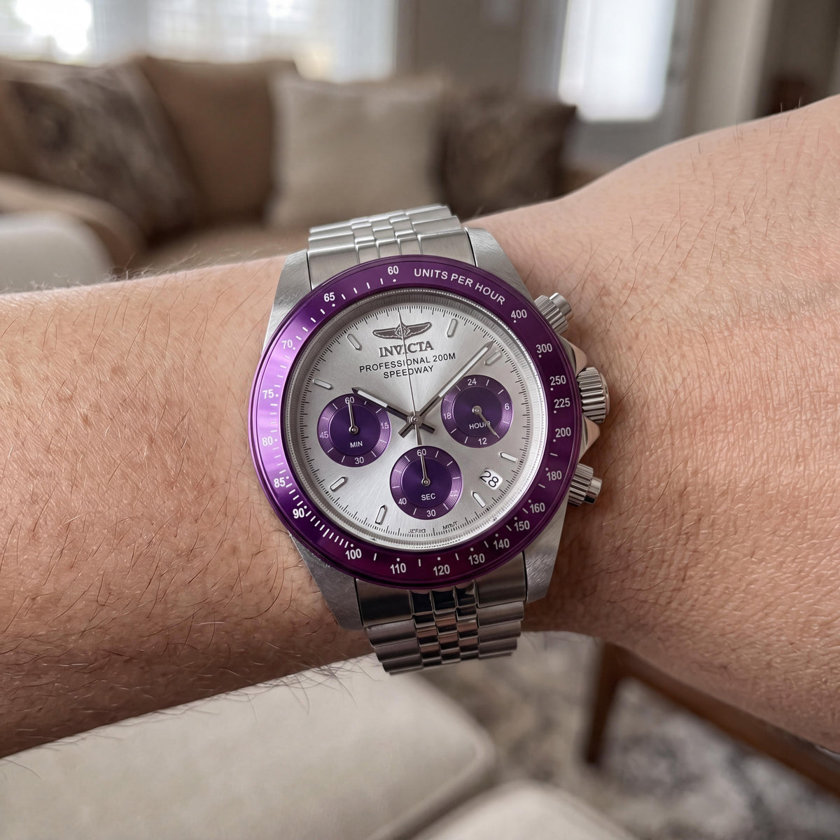 Reloj cronógrafo unisex Invicta Speedway 36735 plateado, 39 mm, Photo 3