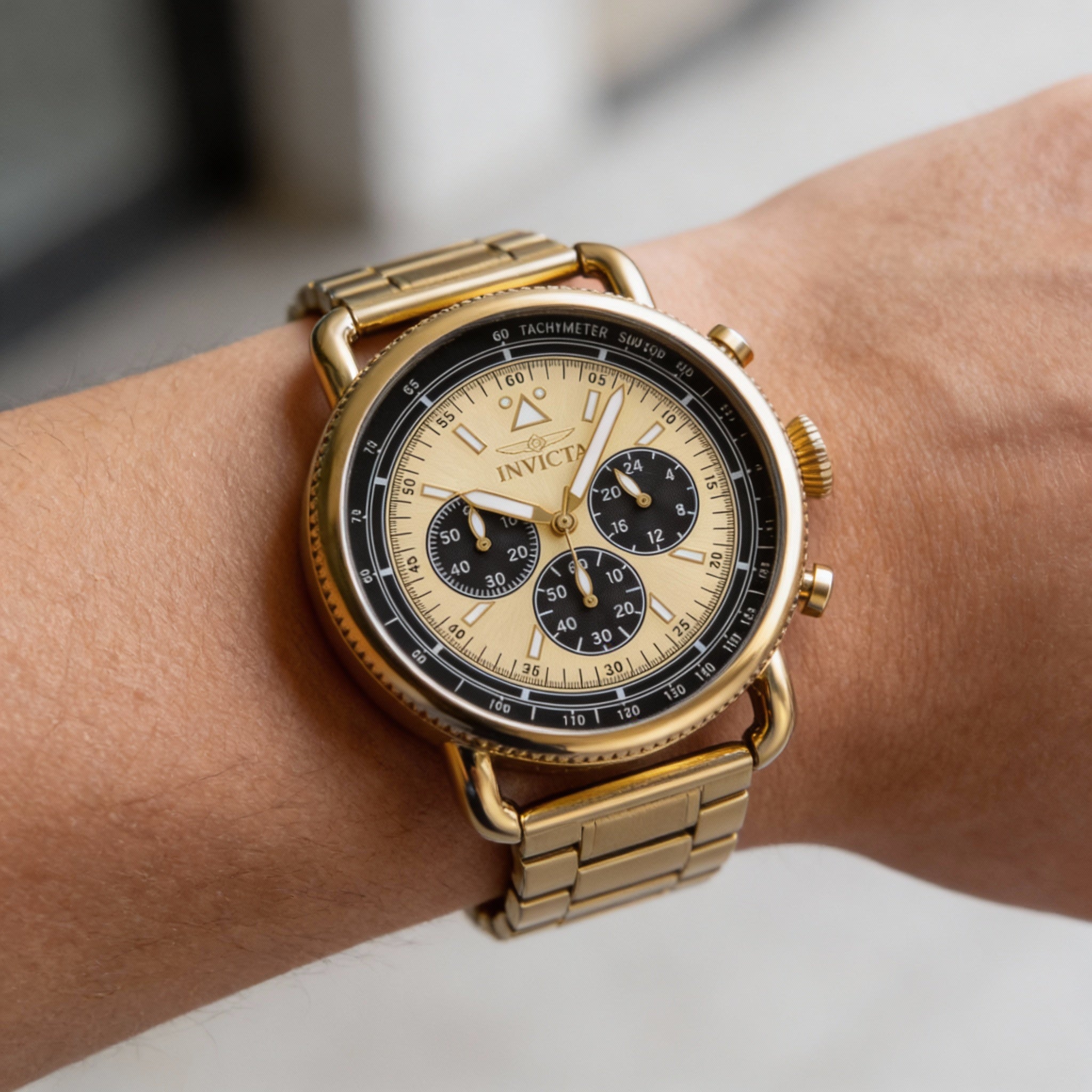 Invicta Speedway 47360 Reloj Cronógrafo Unisex, Esfera Dorada 44mm, Photo 3