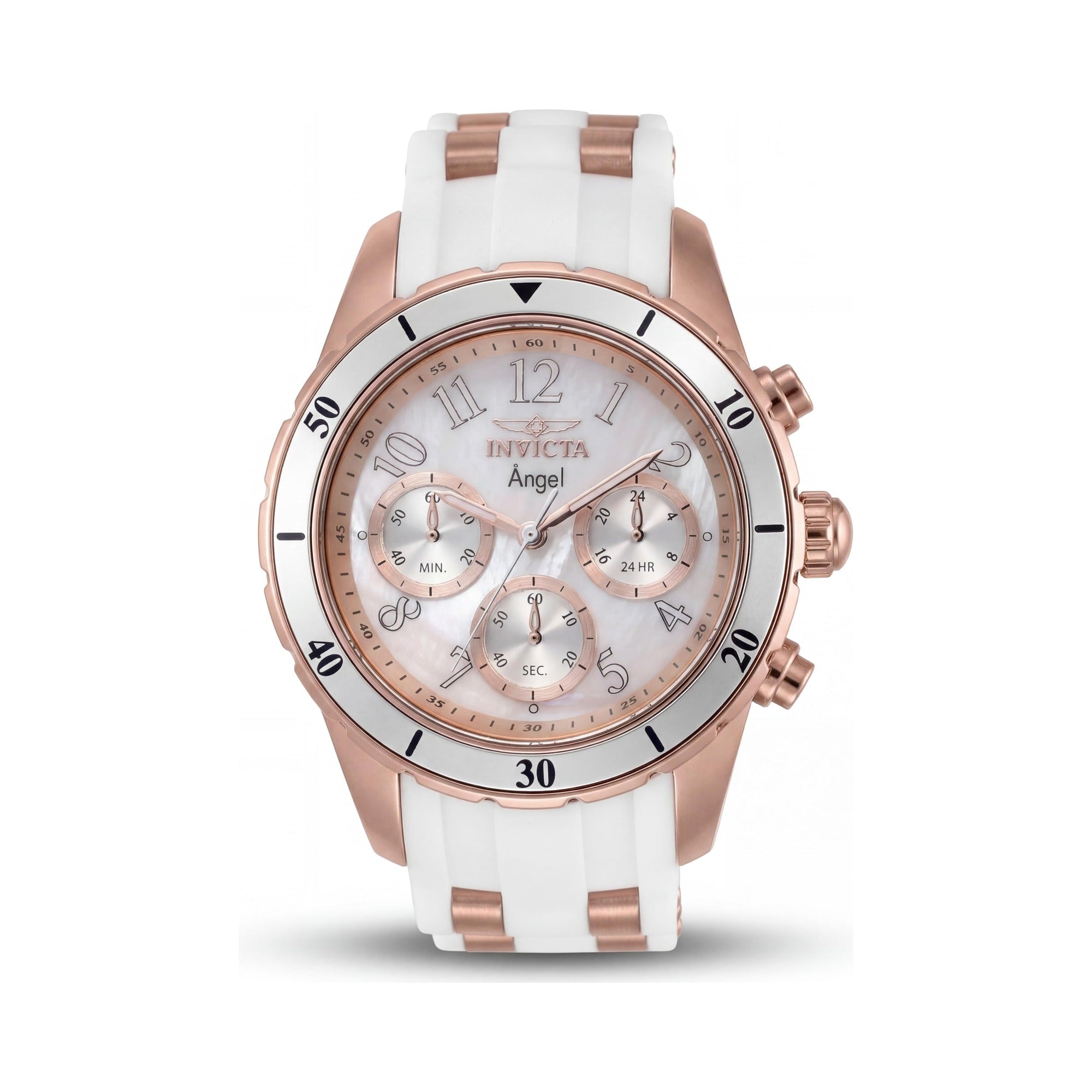 Reloj Invicta para mujer, esfera blanca de acero inoxidable de 40 mm, Photo 1