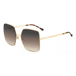 Isabel Marant Casual Gold Square Sunglasses for Women, Grey brown double shade lens