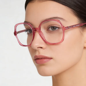 Isabel Marant Feminine Square Eyeglasses for Women — interior view, Polycarbonate demo lenses