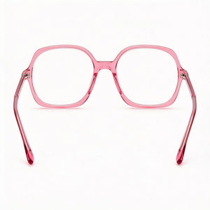 Isabel Marant Feminine Square Eyeglasses Women — side view, Pink Acetate temples