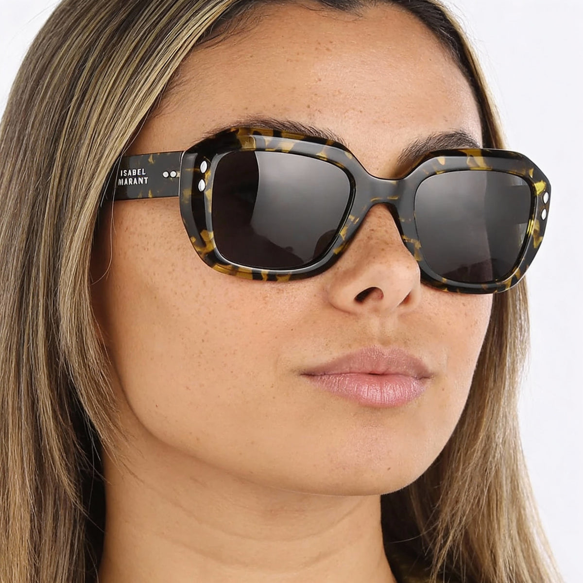 Isabel Marant Yellow Havana Rectangle Sunglasses for Women, 52mm, Photo 4