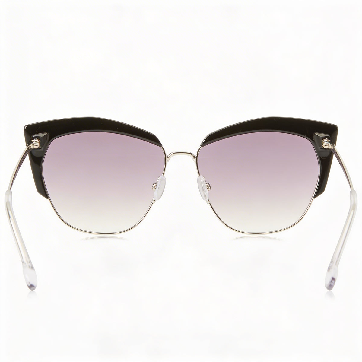 Gafas de sol informales Isabel Marant para mujer, montura metálica negra y plateada, lentes con degradado gris oscuro, 58-15-145, Photo 3