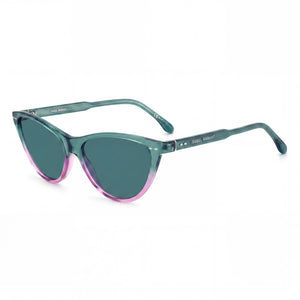 Isabel Marant Im0079s Green Cat Eye Sunglasses for Women, Tealsh Pink lens