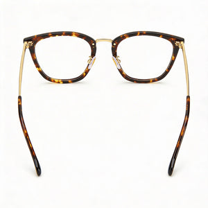 Isabel Marant Modern Rectangle Eyeglasses Unisex — side view, Gold Polyamide temples