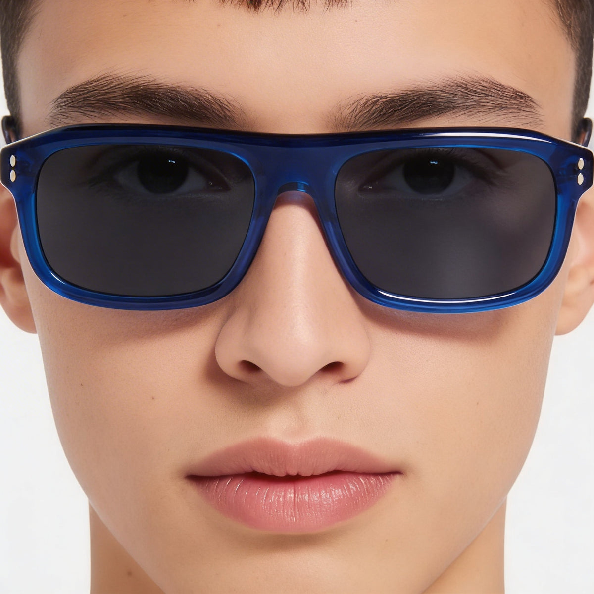 Gafas de sol Isabel Marant Thin Fancy de acetato unisex con montura de plástico azul y protección UV, 56 mm, Photo 5