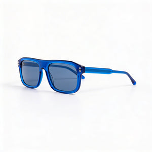 Isabel Marant Thin Fancy Shield Sunglasses Unisex — side view, Non-Polarized Blue lens