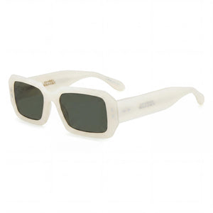 Isabel Marant White Rectangle Sunglasses for Women, Pearled White lens