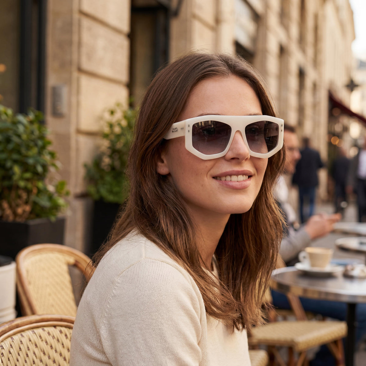 Gafas de sol tipo pantalla con perlas en blanco de Isabel Marant para mujer, 56 mm, Photo 6