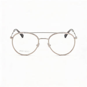 Jimmy Choo 230 Round Eyeglasses Unisex — front view, Stainless Steel