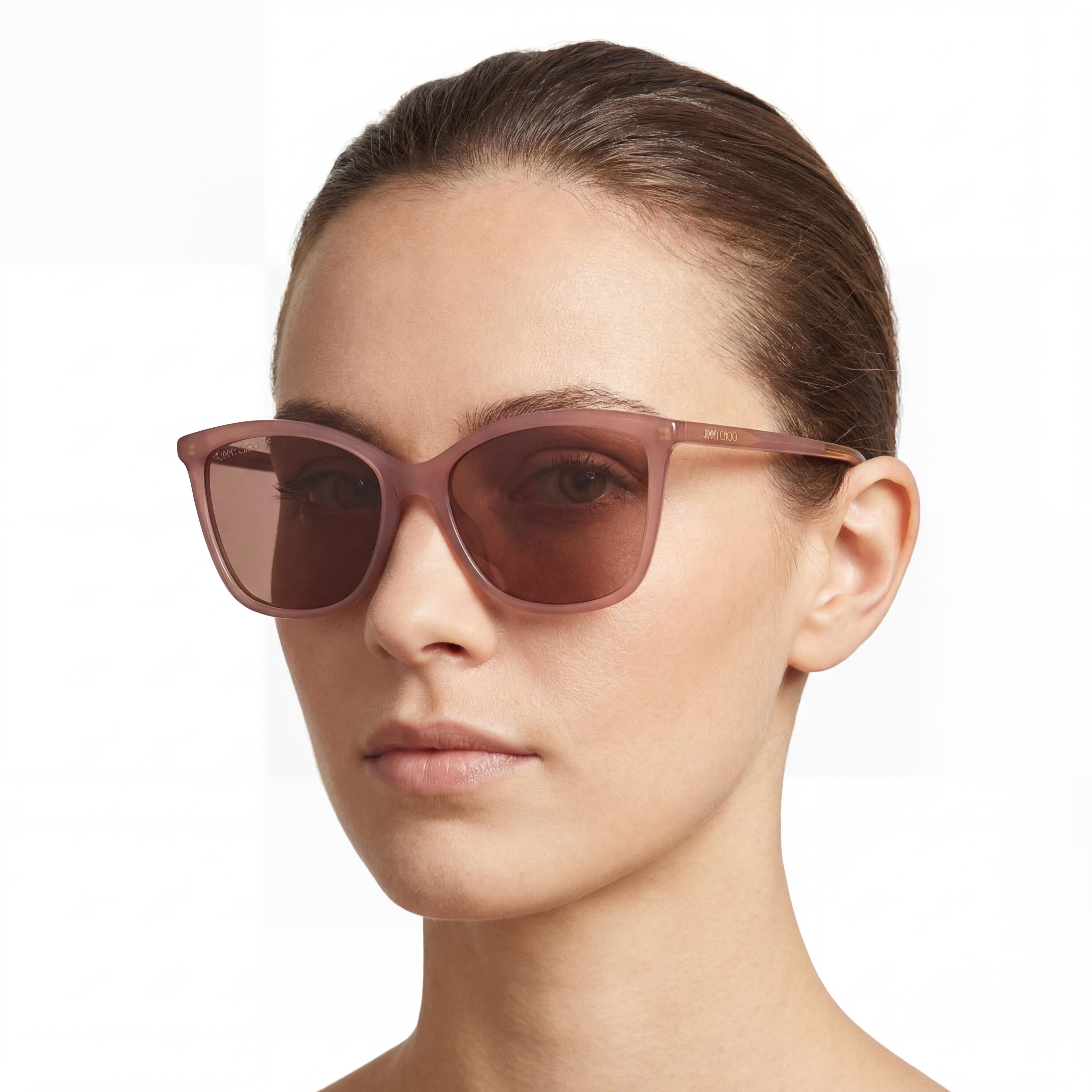 Jimmy Choo BA/G/S 0FWM/4S Nude Cat Eye Sunglasses for Women, 56mm, Photo 3