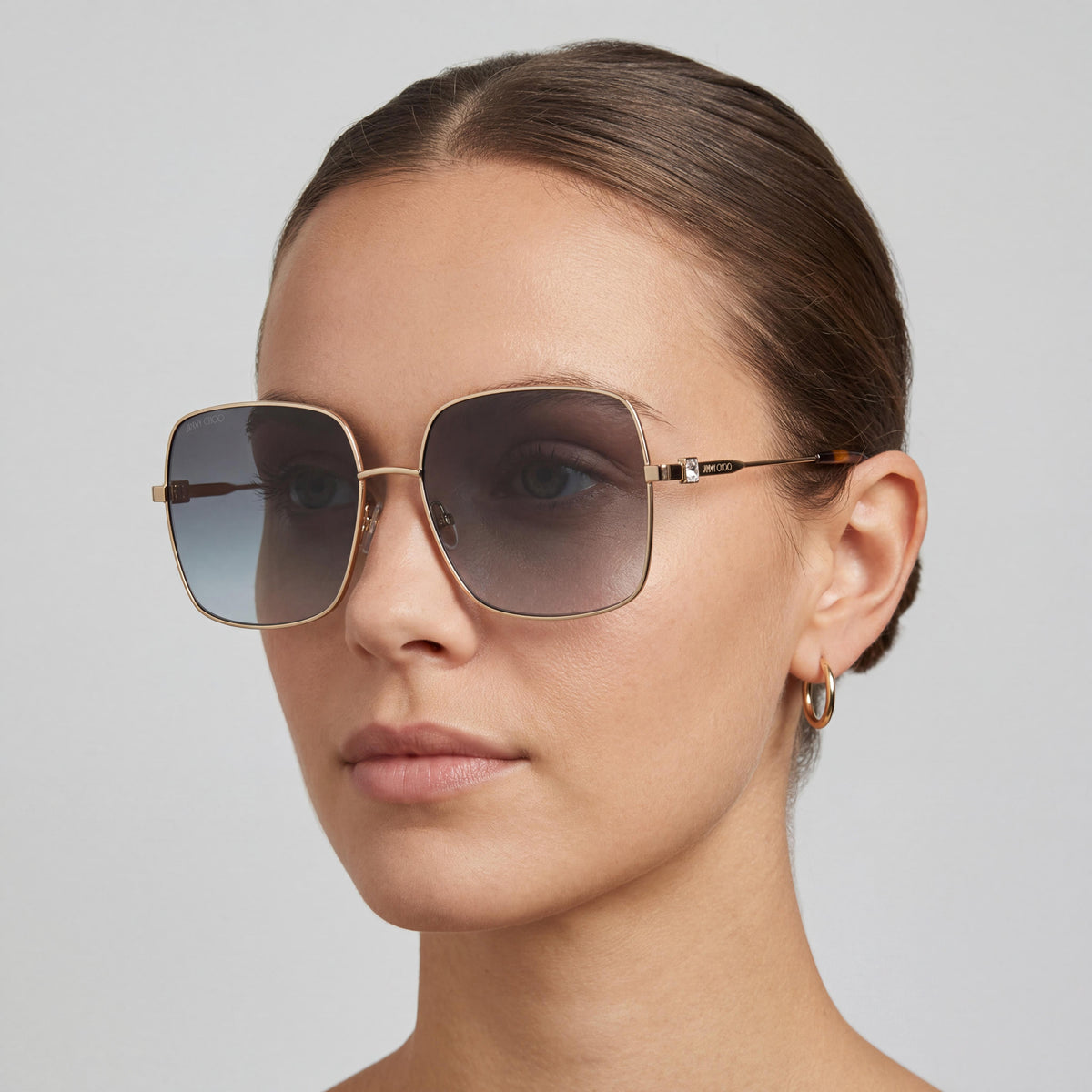 Jimmy Choo Rose Gold Rectangle Sunglasses for Women, 58mm, Photo 4