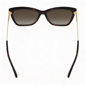 Jimmy Choo Classic Square Sunglasses Women — side view, Non-Polarized Havana lens