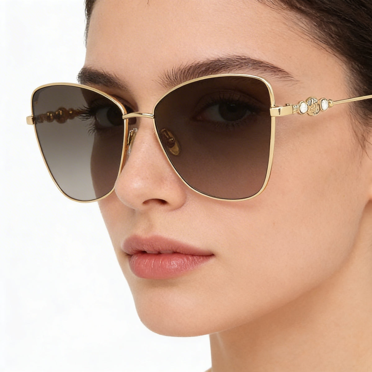 Jimmy Choo Classic Rose Gold Aviator Sunglasses for Women, Photo 5