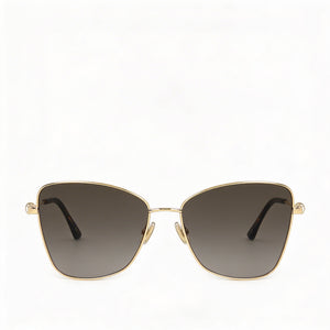 Jimmy Choo Classic Aviator Sunglasses Women — side view, Non-Polarized Rose Gold lens