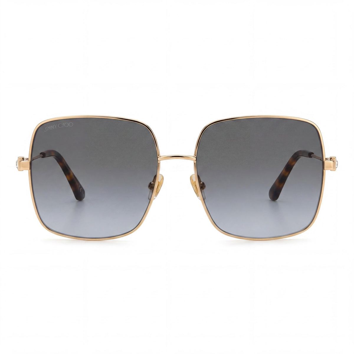 Gafas de sol rectangulares Jimmy Choo Classic en oro rosa para mujer, 58 mm, Photo 2