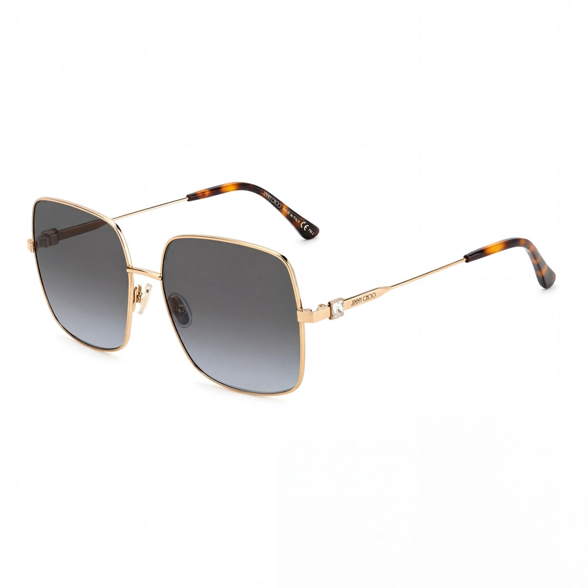 Gafas de sol rectangulares Jimmy Choo Classic en oro rosa para mujer, 58 mm, Photo 1