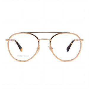 Jimmy Choo Round Eyeglasses for Women — front view, Stainless Steel