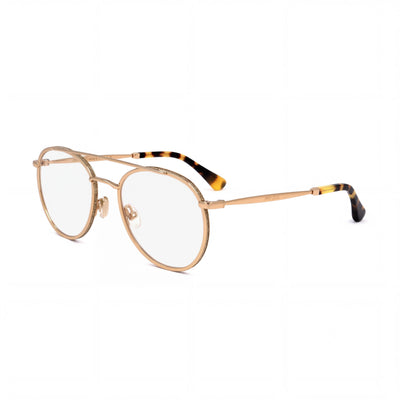 Jimmy Choo Gold Round Eyeglasses for Women, Stainless Steel frame