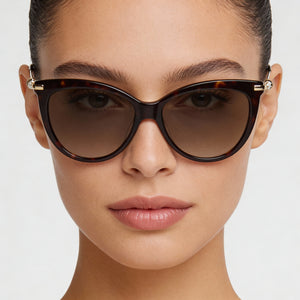 Jimmy Choo Cat Eye Eyeglasses for Women — interior view, Acetate frame detail