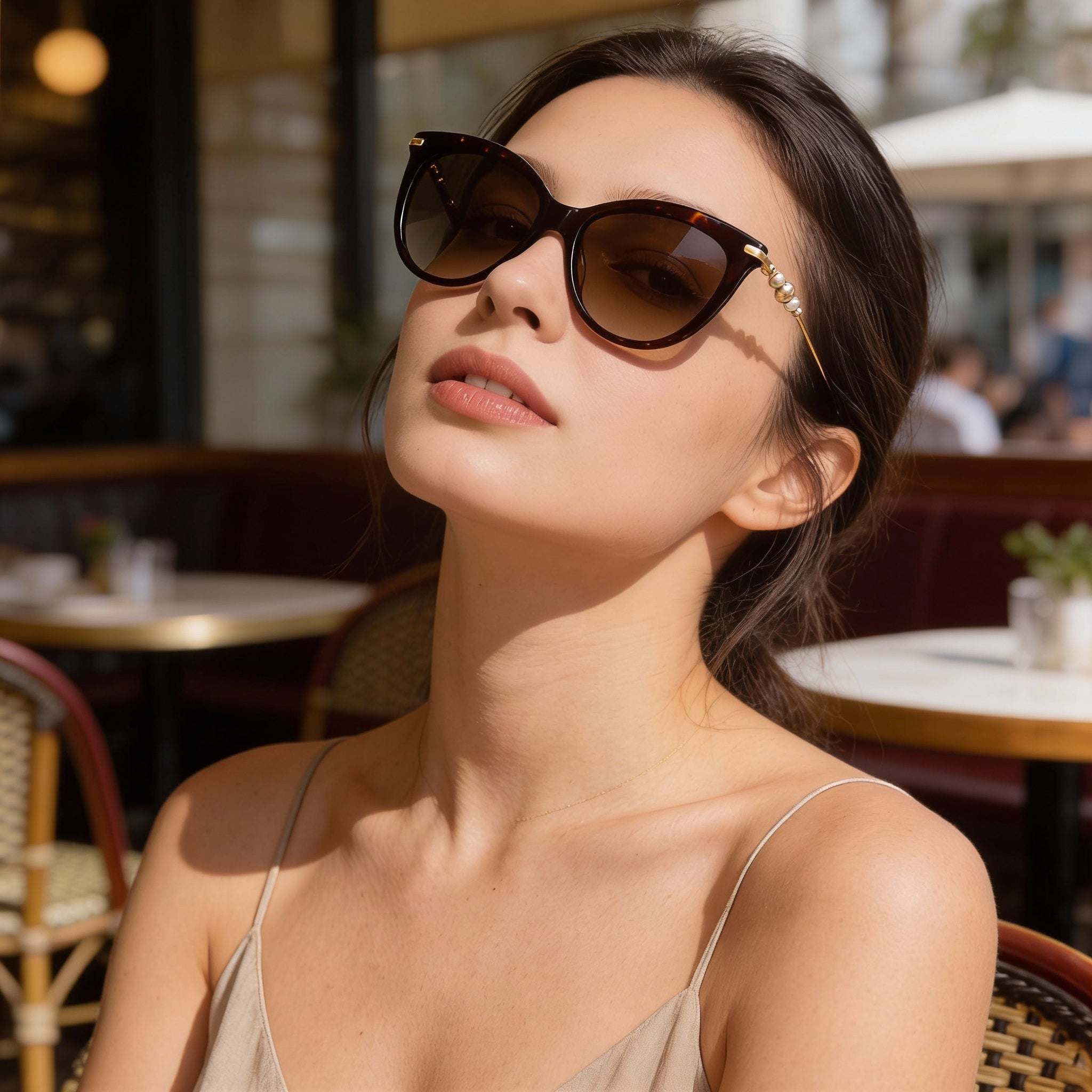 Jimmy Choo Havana Brown Cat Eye Eyeglasses for Women, Acetate 56mm, Photo 5