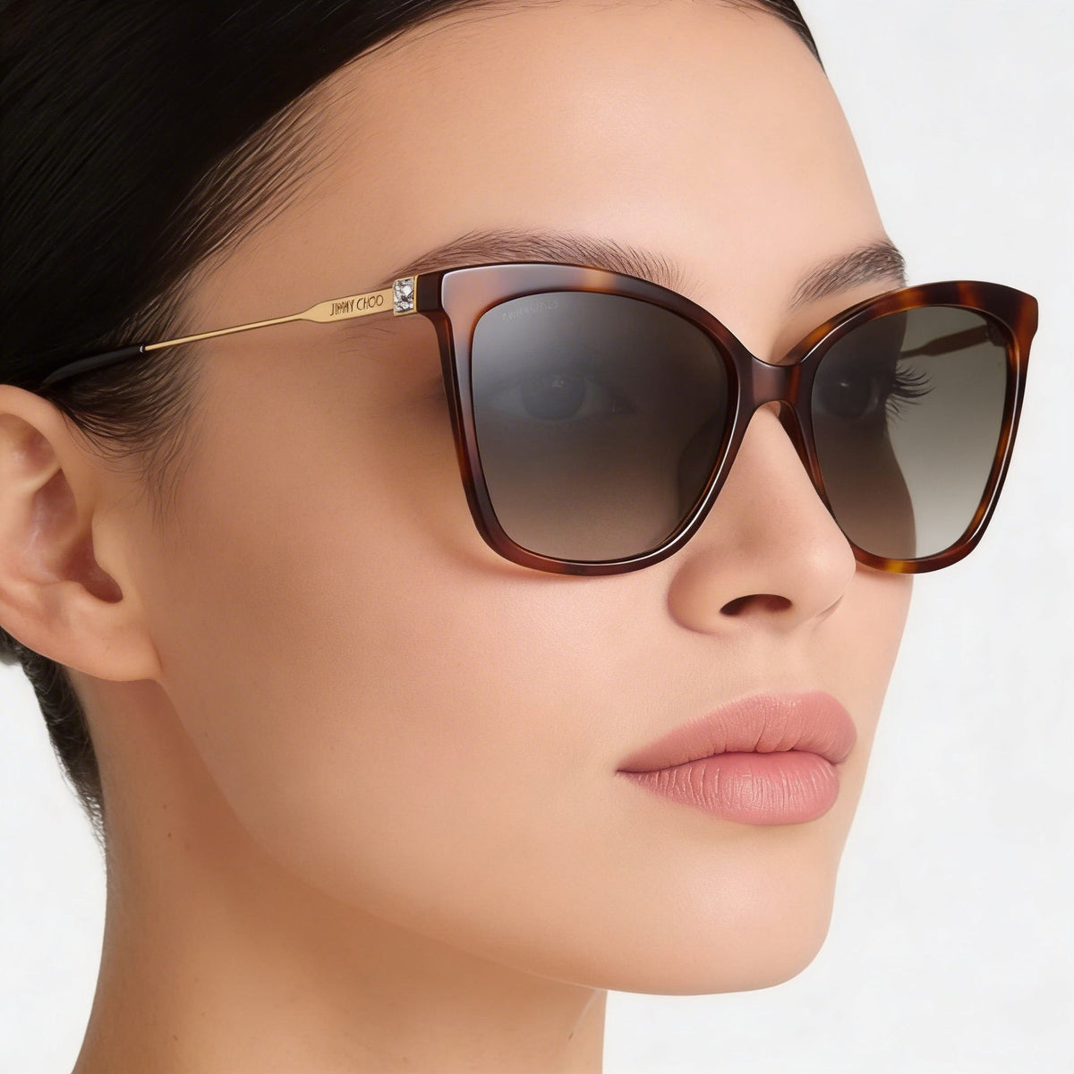 Jimmy Choo Havana Rectangle Sunglasses for Women, 55mm, Photo 3