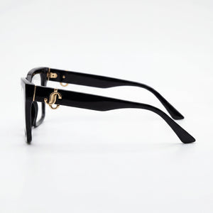 Jimmy Choo Jc 3017u Square Eyeglasses Unisex — side view, Black Acetate temples