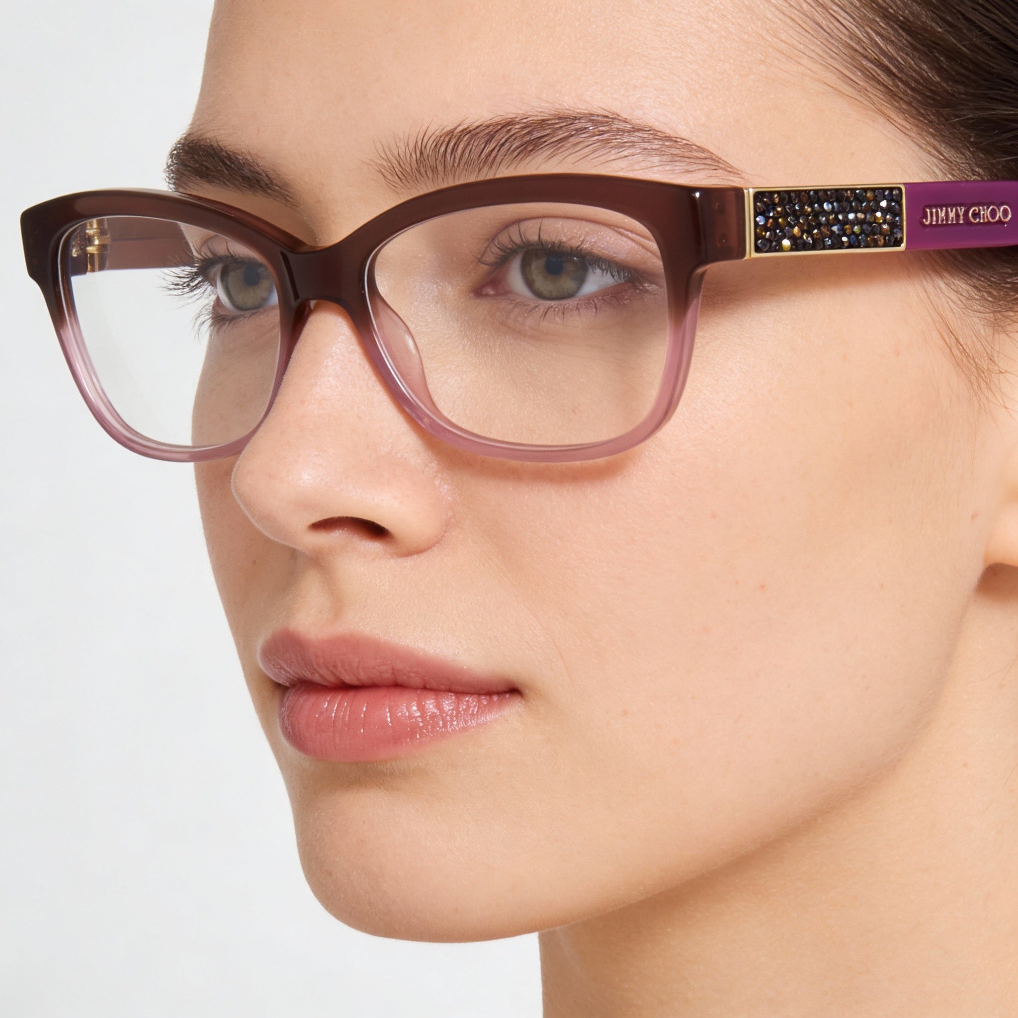 Gafas Rectangulares Jimmy Choo JC110 F1A Marrón Rosa para Mujer, Photo 3