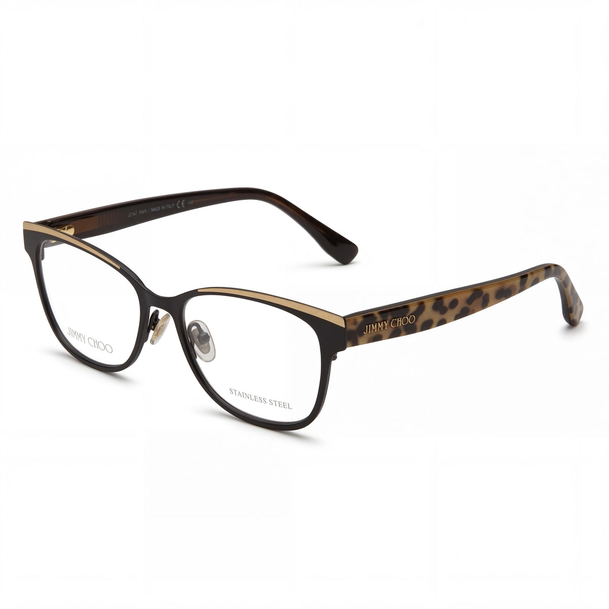 Gafas Jimmy Choo JC147 rectangulares color marrón oscuro para mujer, metal 52mm, Photo 1
