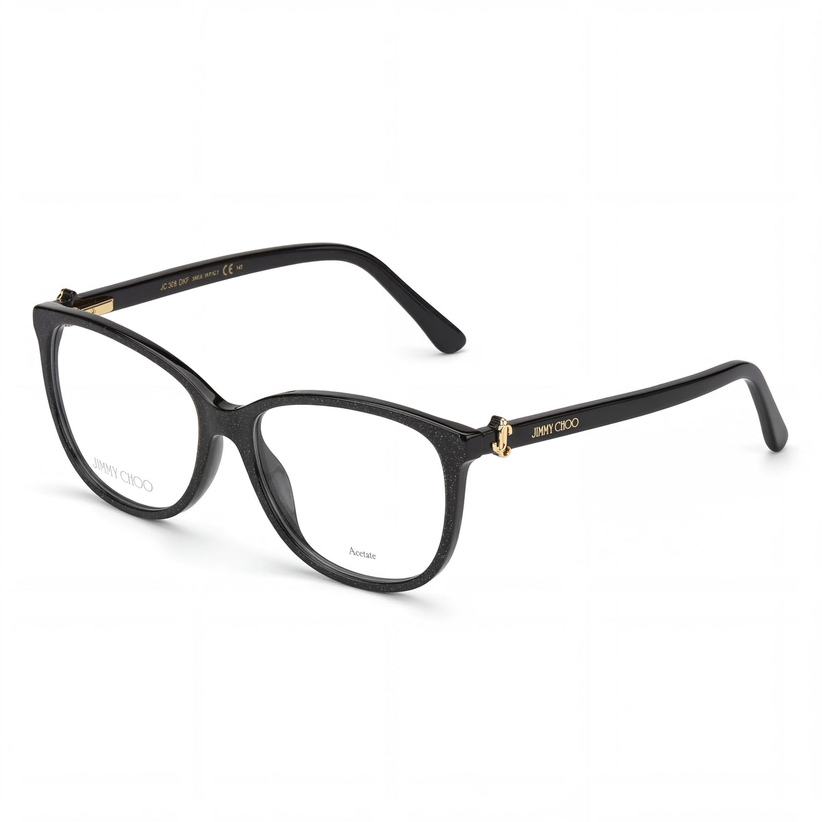 Jimmy Choo JC308 Gafas Cuadradas Negras para Mujer, Acetato 54mm, Photo 1