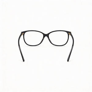 Jimmy Choo JC308 Square Eyeglasses Women — side view, Black Acetate temples
