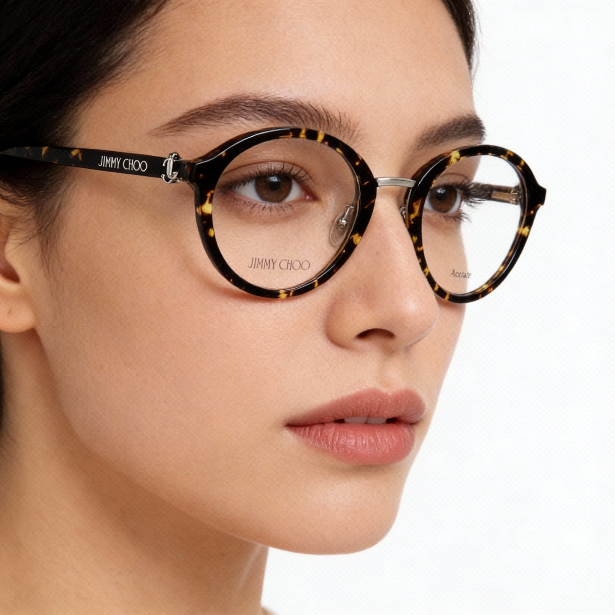 Jimmy Choo JC311 Havana Round Eyeglasses for Women, Acetate 49mm, Photo 3