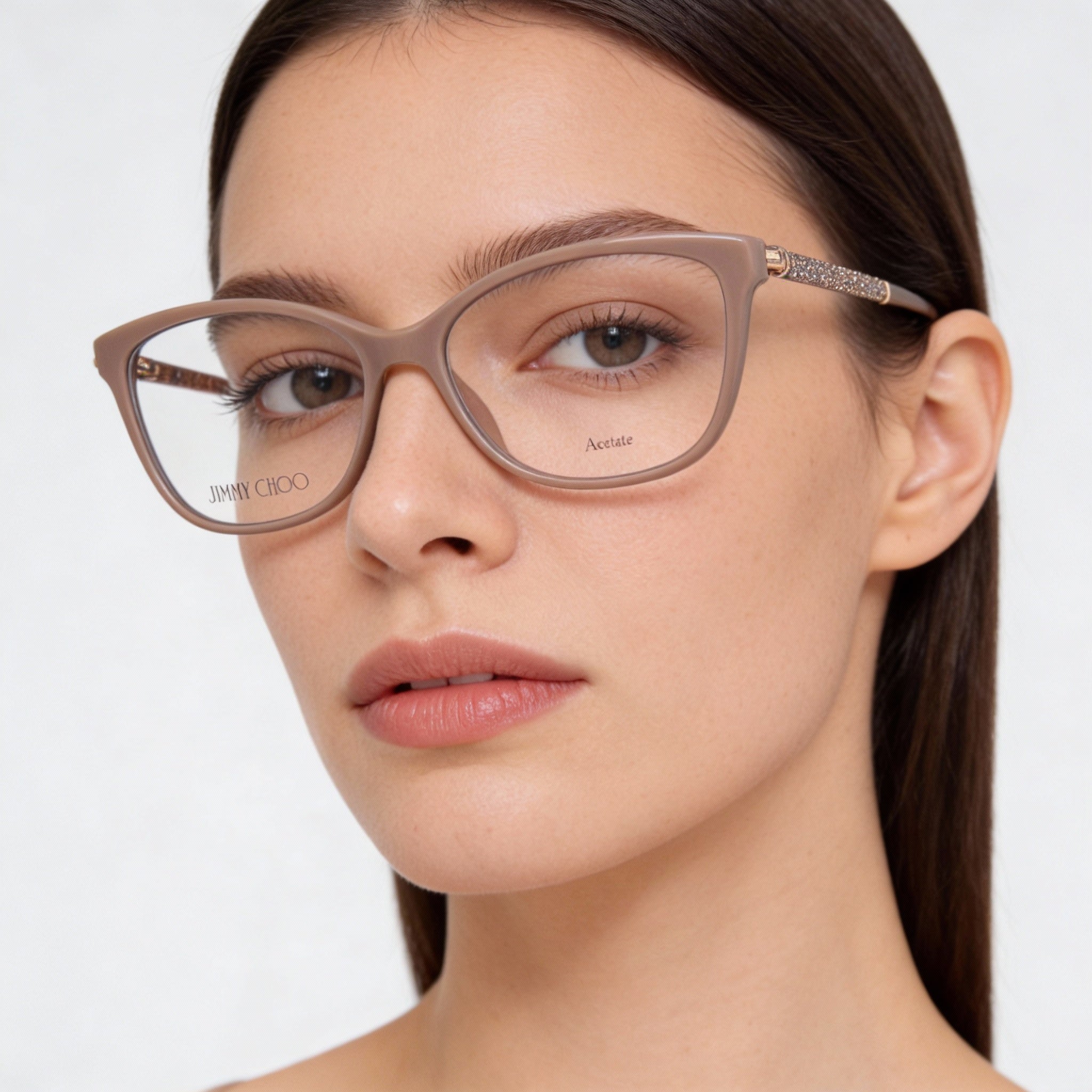 Jimmy Choo JC320 Brown Rectangle Eyeglasses for Women, Acetate, Photo 3