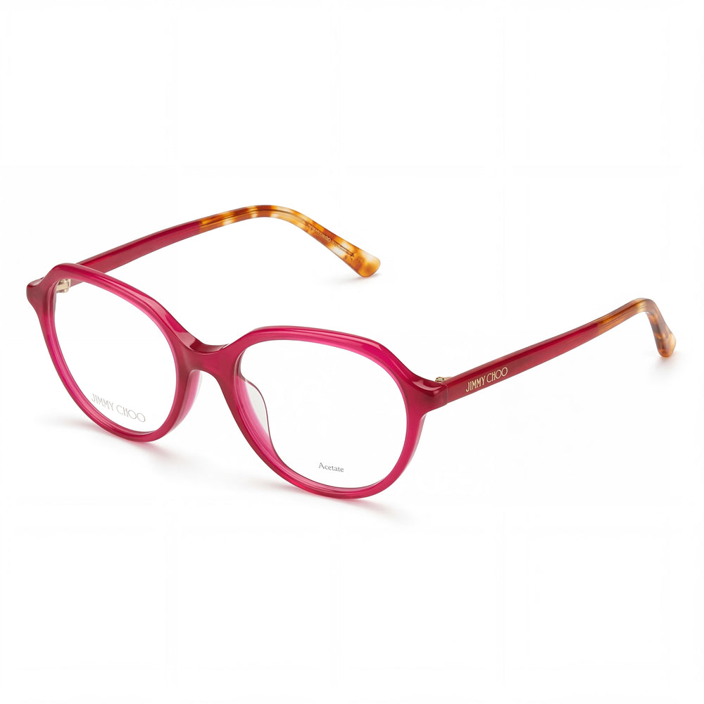 Jimmy Choo JC345/F Pink Round Eyeglasses for Women, Acetate frame