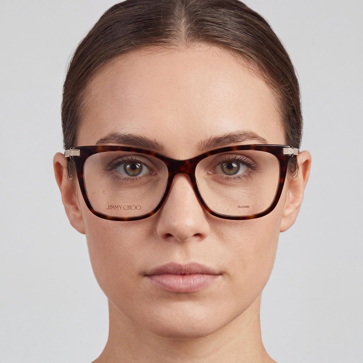 Jimmy Choo Jc353 Havana Rectangle Eyeglasses for Women, 53mm, Photo 3